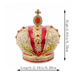 QIFU  New Arrive Crystal Red Crown Beautiful Handmade Luxurious for Home Decor