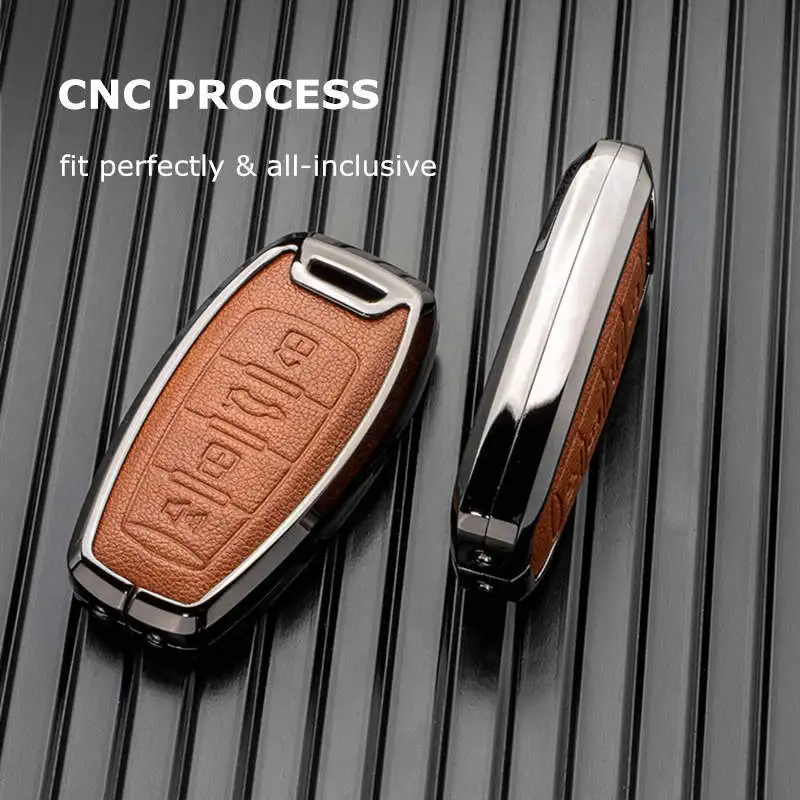 Key Case Cover For Haval H6 2022 Accessories H5 H7 H8 H9 F5 F7 F7X H2S GWM Coupe Poer Jolion Leather Metal Holder Shell