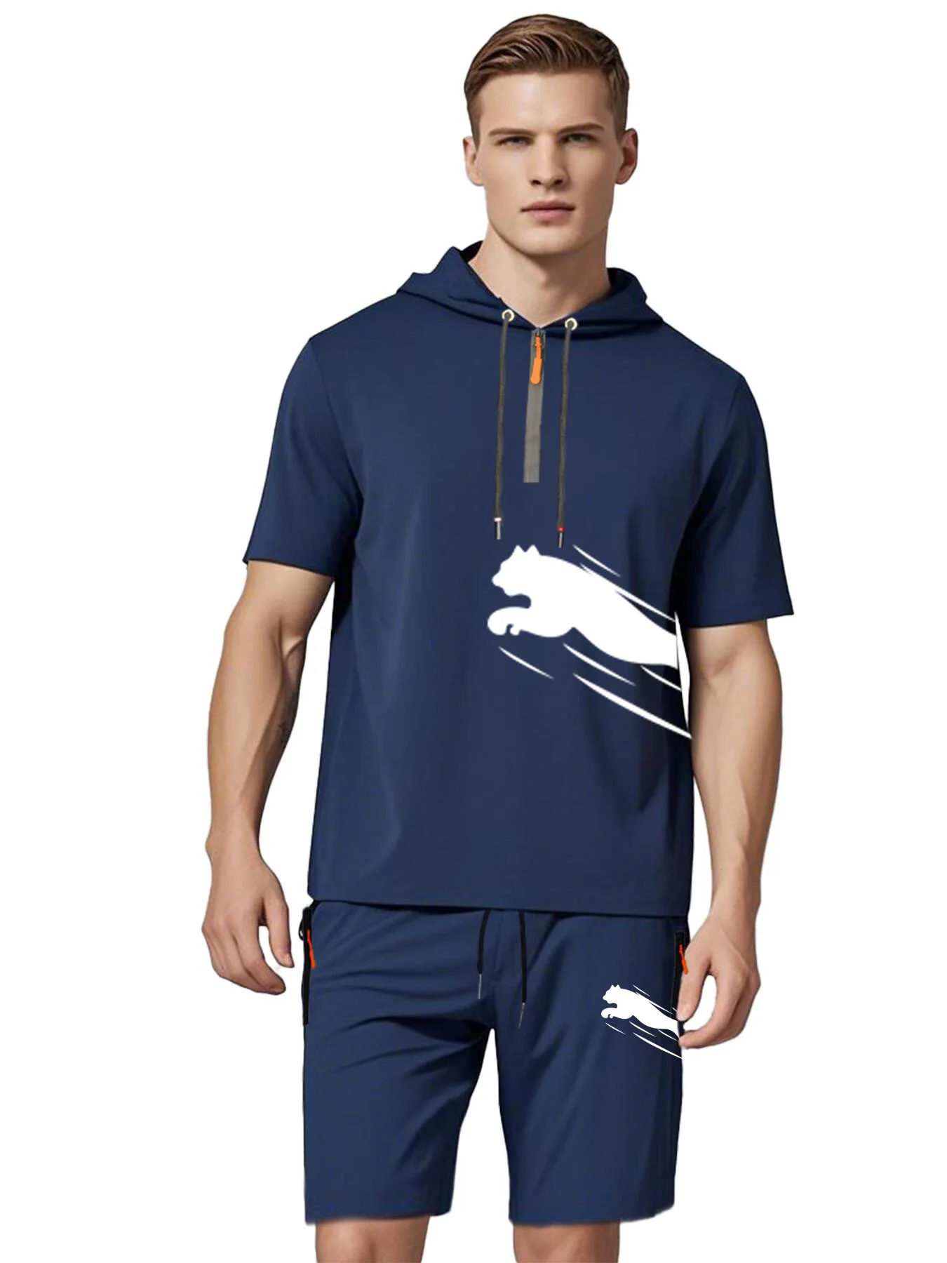 

Men's sets 2025 New Hooded T shirts Zip up Shorts Designer Clothes Luxury Loose fashion Sports outfit plus size summer men suit