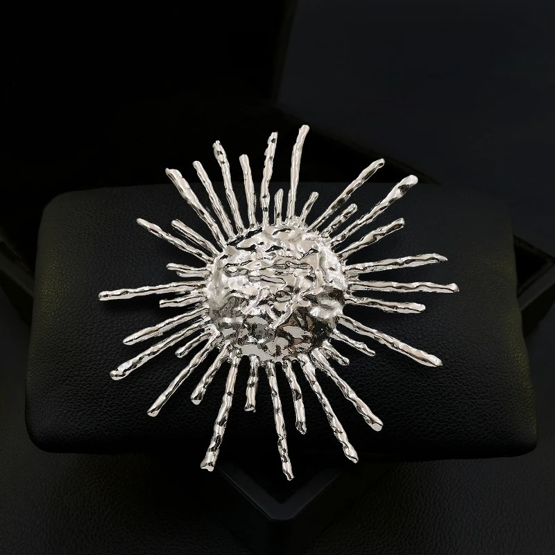 Exquisite Vintage Sunflower Brooch For Women Men Baroque Style Metal Luxury Lapel Pin Suit Shirt Accessories Jewelry Gifts 2107