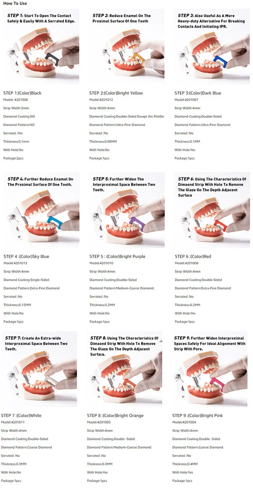 

EASYINSMILE стоматологический межпроксимальный рельефный комплект IR/IPR ортодонтические редукционные полоски польская зубная эмаль для удаления и очистки