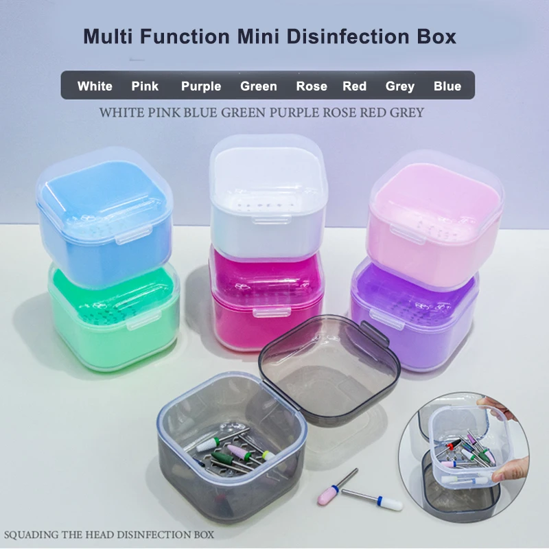 

Nail Drill Bits Sterilizer Box Plastic Sterilization Tray Multi Function Mini Storage Organizer Nail Implement For Esthetician