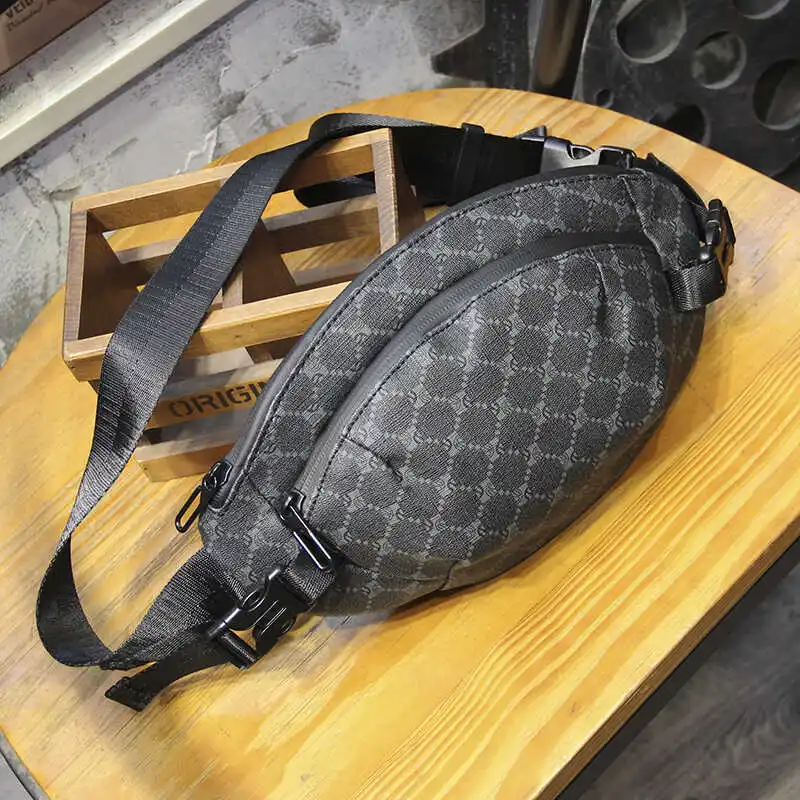 2024 New Plaid Chest Bag Sports Cycling Mobile Phone Waist Pack Men's Shoulder Bag Casual Fashion Crossbody Bag