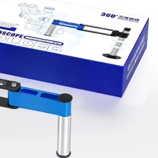 M6 Plus Microscope Stand 360 Degree Rotation Dual Arm 350mm Extension For PCB Inspection Phone Repair Tool Metal Lab Equipment