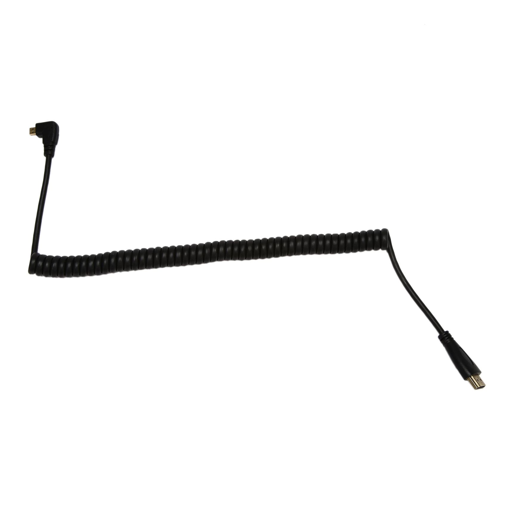 Left-Angled Micro-HDMI to HDMI Male Cable Stretched Length for Cameras