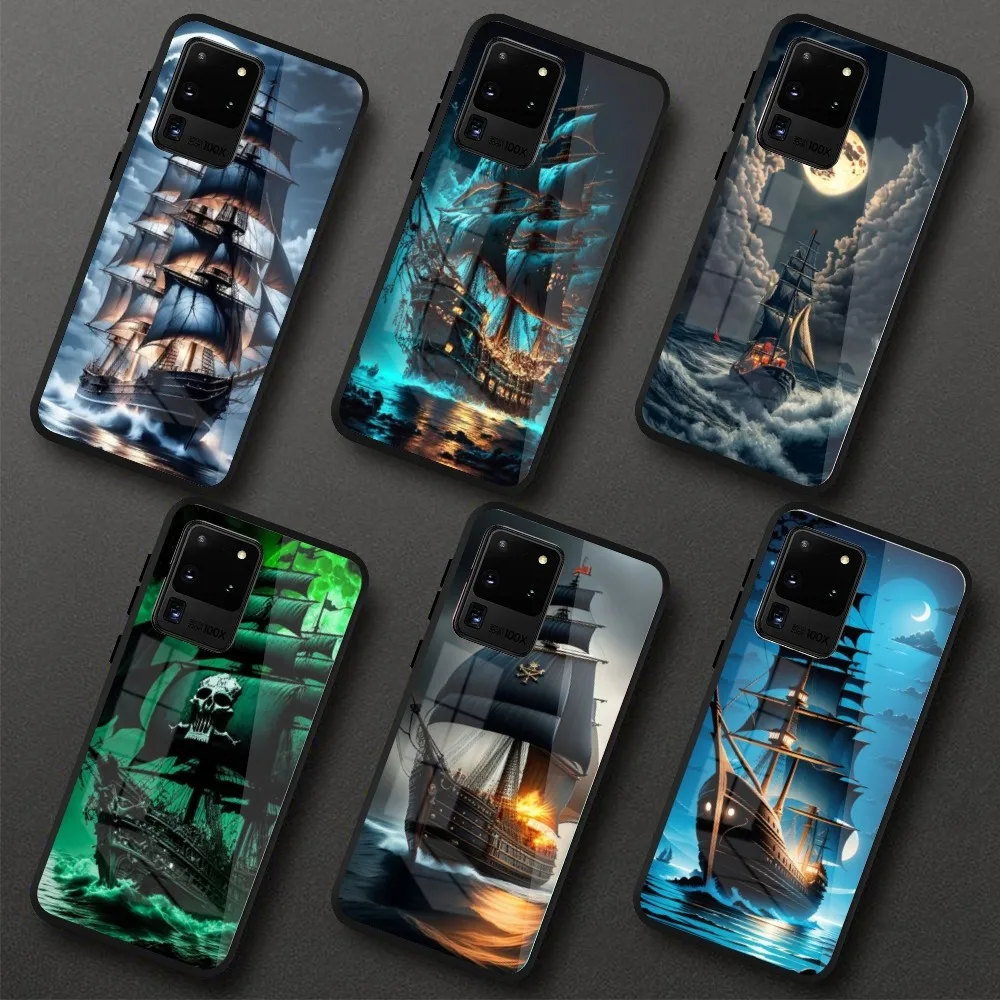 Pirate Corsair Mobile Cell Phone Case for Samung S23 S22 S21 Pro Ultra A13 A33 A53 NOTE 20 PC Glass Phone Cover Funda