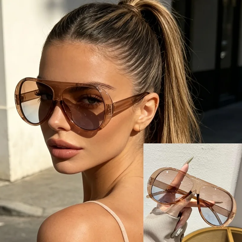 1/3Pcs Unisex Summer Fashion Glasses, Oversized Bohemian Oval PC‑Frame Eyewear