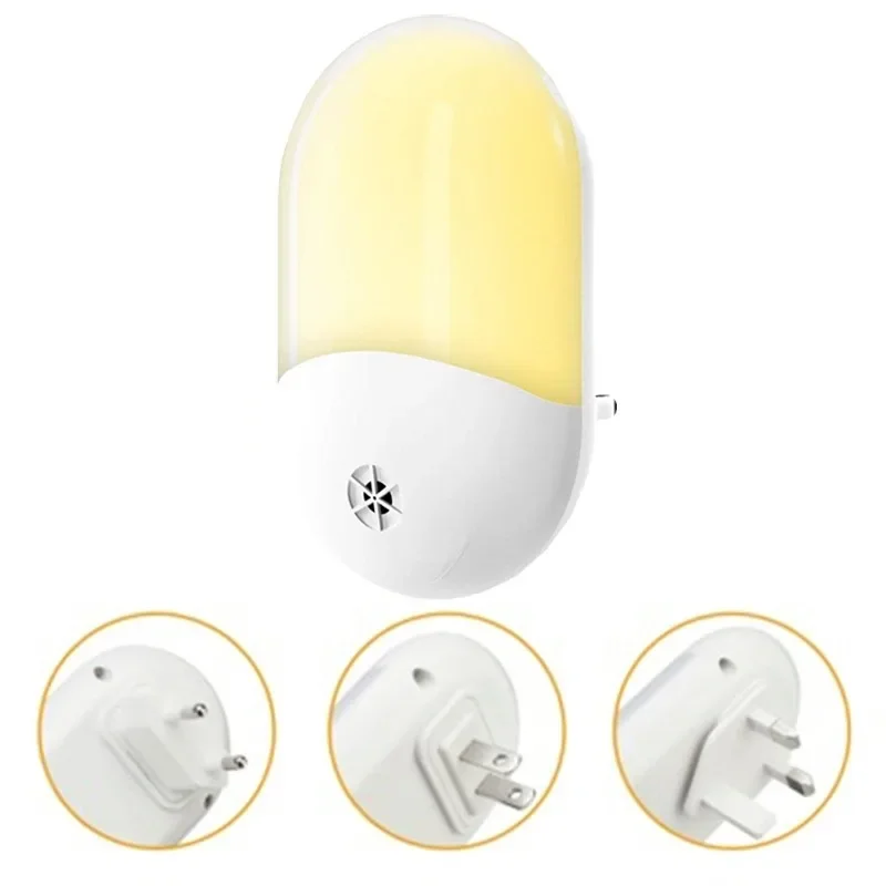 Plug-in PIR Motion Sensor Control Mini LED Night Light Lamp per bambini camera da letto corridoio scale lampade