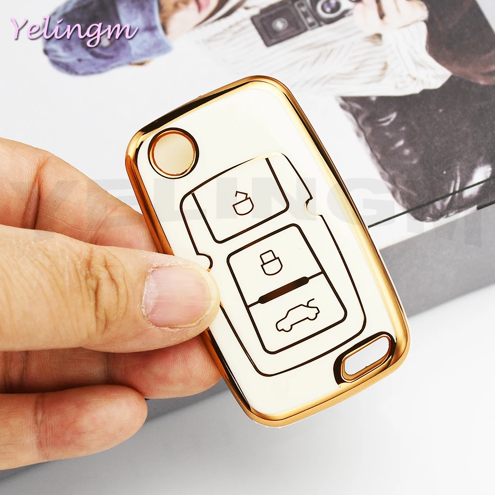 3 Button Folding Remote Car Key Case Cover for Geely Emgrand EU 7 EC7 EC715 EC718 EC7-RV EC715 EC718-RV GC5 GC6 EC8 SL Keychain view 5