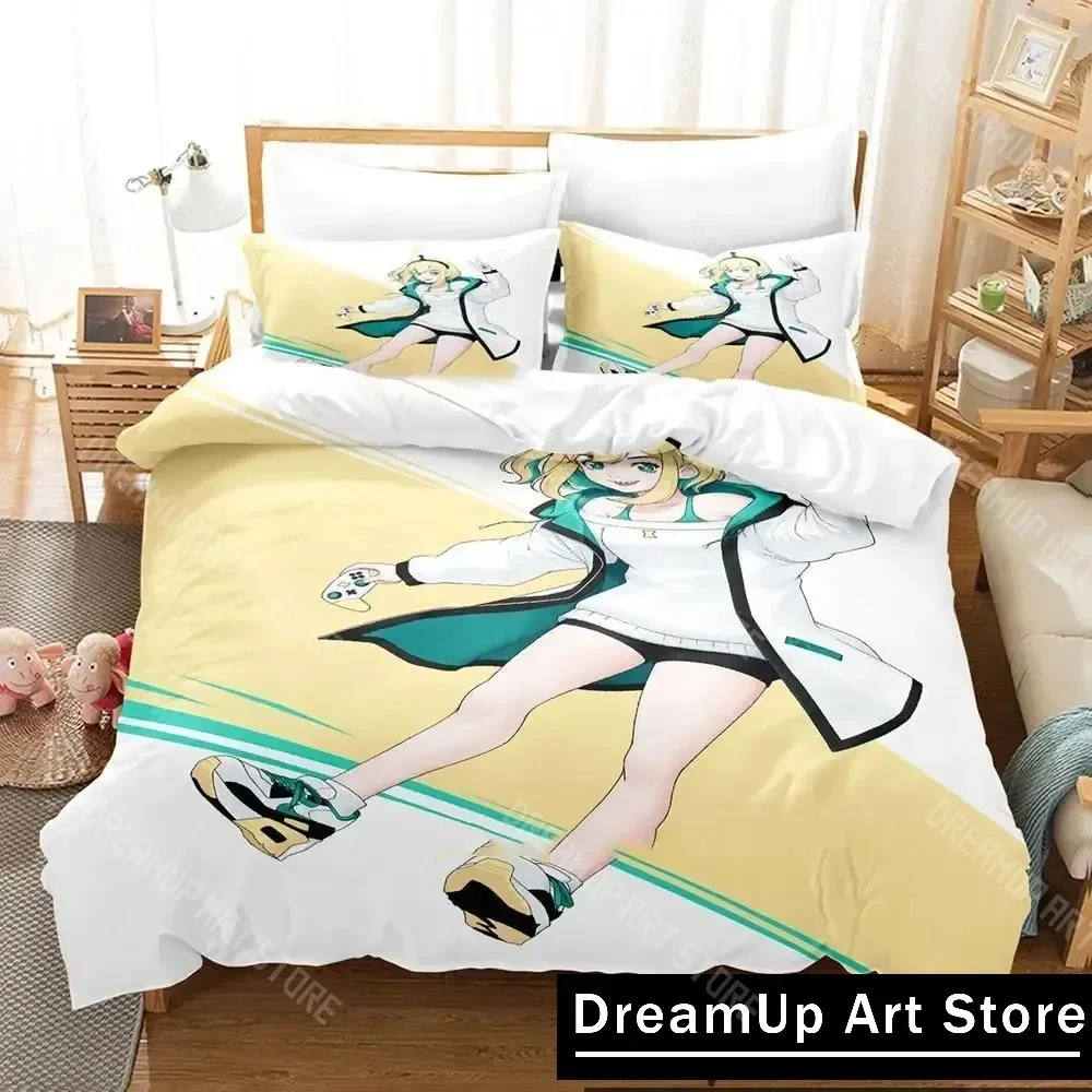 

3D Amano Pikamee Anime Bedding Set Quilt Cover Bed Cover with Pillowcase Twin Single Queen King Size Boys Adult Home Textile