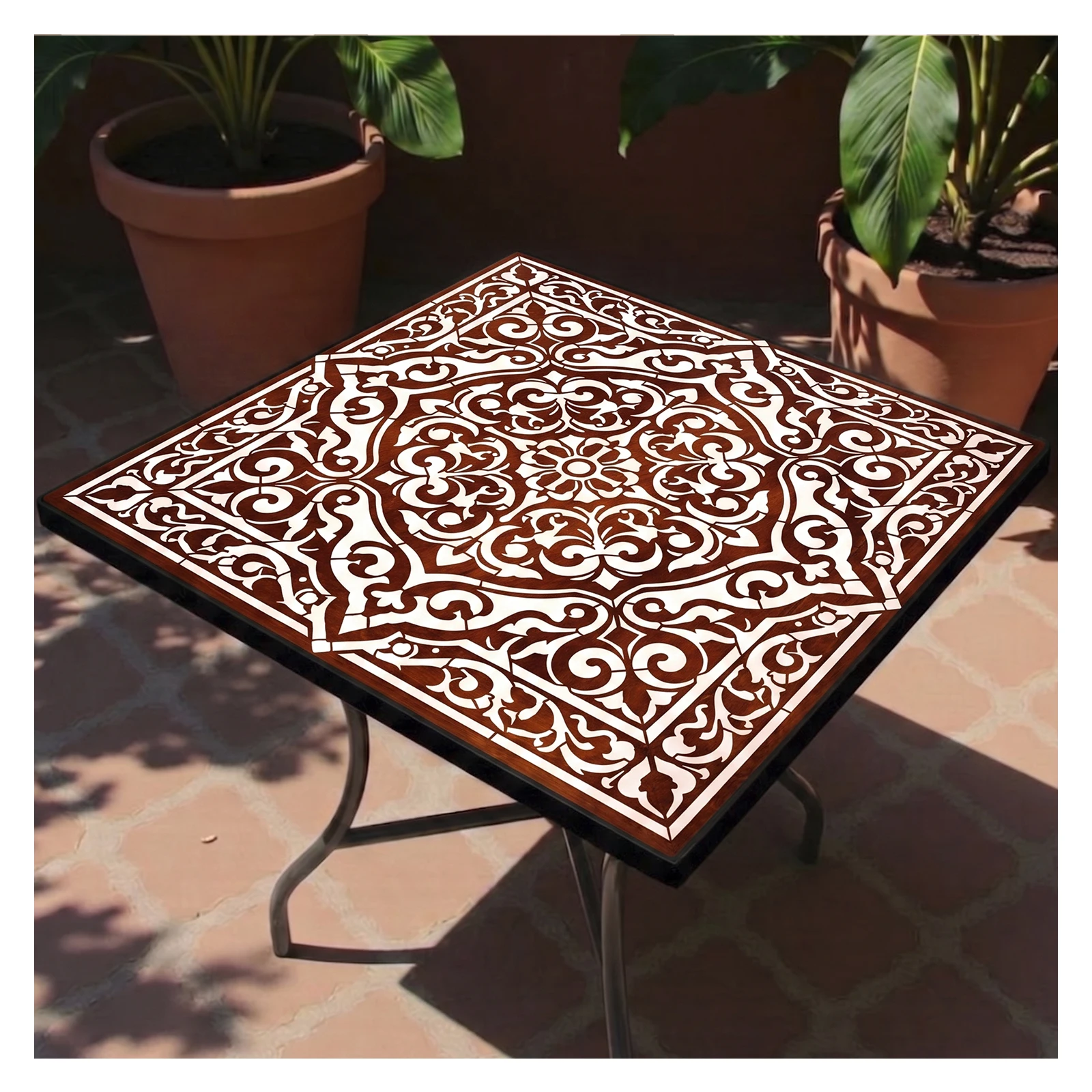 

Large Symmetrical Ornate Filigree Geometric Floral Wall Stencils for Painting Custom plaster templates for Reusable Home Decor