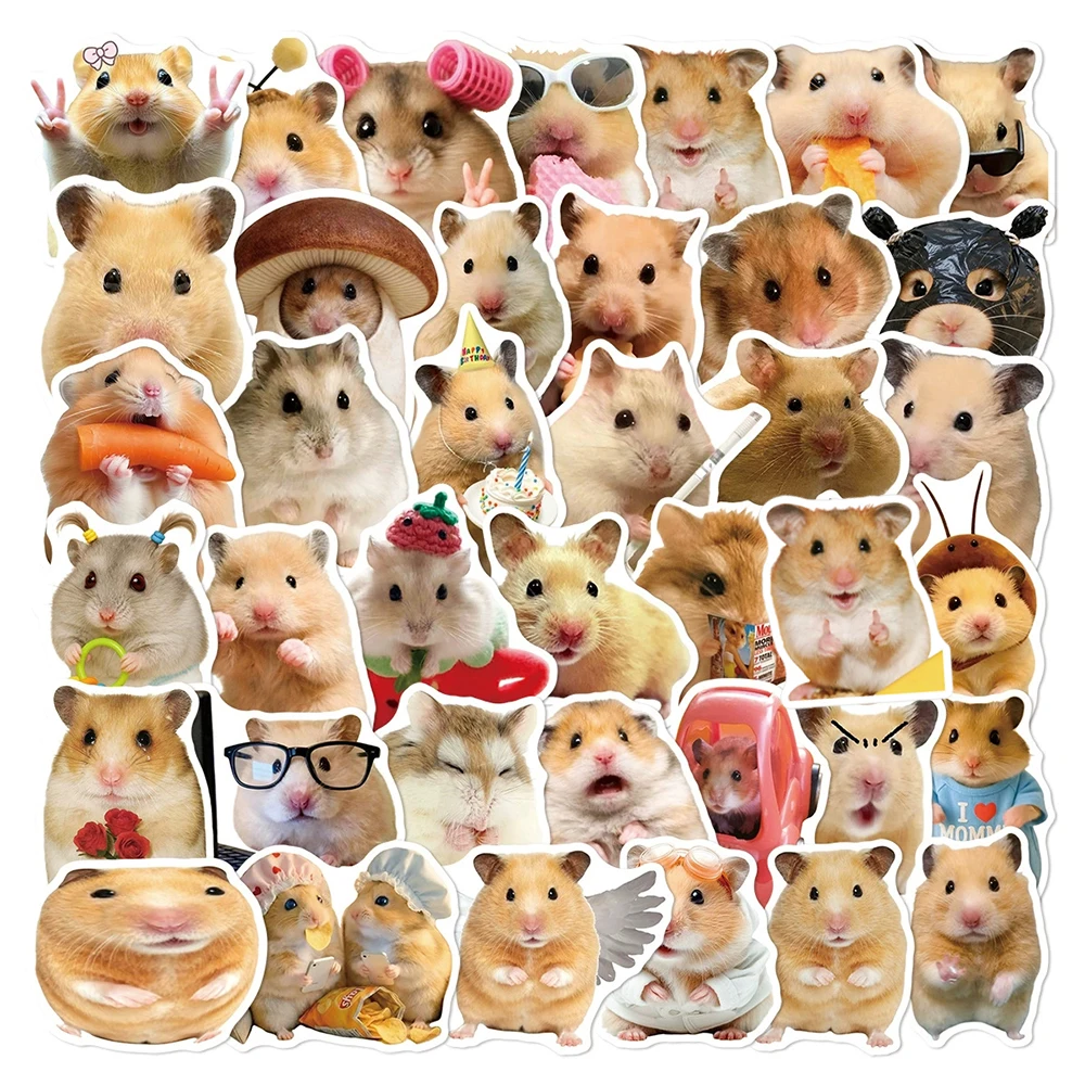 10/30/50 Stück Niedliche Cartoon-Hamster MEME Aufkleber Kawaii Tier-Graffiti-Sticker DIY Schreibwaren Gitarre Koffer Belohnungs-Aufkleber Lustige Sticker