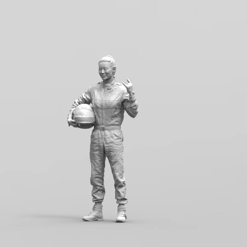 

1/35 Motorcycle female rider style Resin Model Figure GK Micro Miniature 3D Printed White Model Toy Unassembled and unpainted