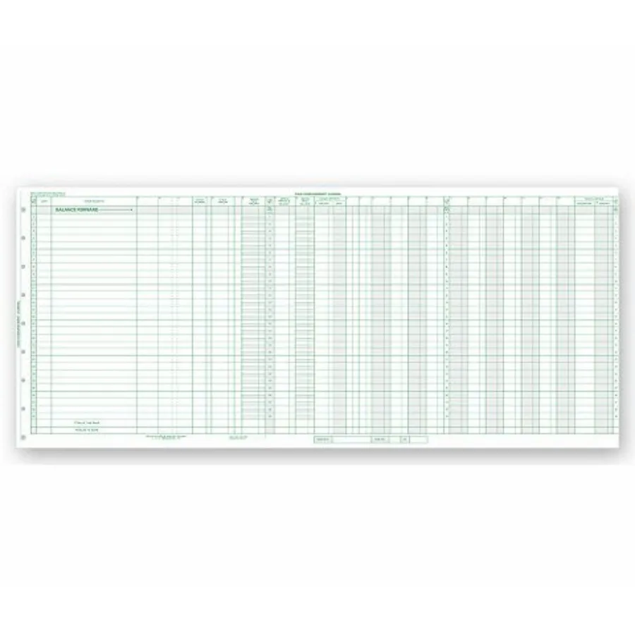 

ABC General Expense Journal Accounting Sheets, 25 3/8" X 11" - 15 Sheets