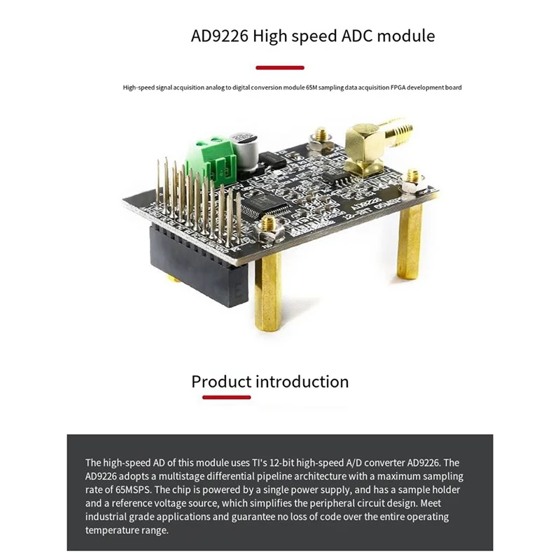 Y22A-AD9226 High Speed ADC Module Signal Acquisition Analog To Digital Conversion PCB 65M Sampling FPGA Development Board