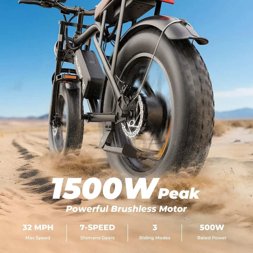 Electric Bike 20"Fat Tire Ebike for Adults All Terrain Off Road Removable Batter image 6