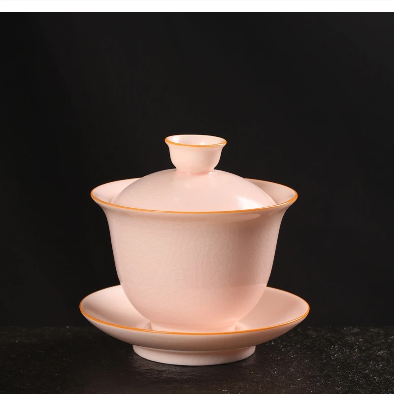 

Открытая чайная чашка в печике, одинарный чайный фарфор, три гавайвана, ручной керамический кунг-набор