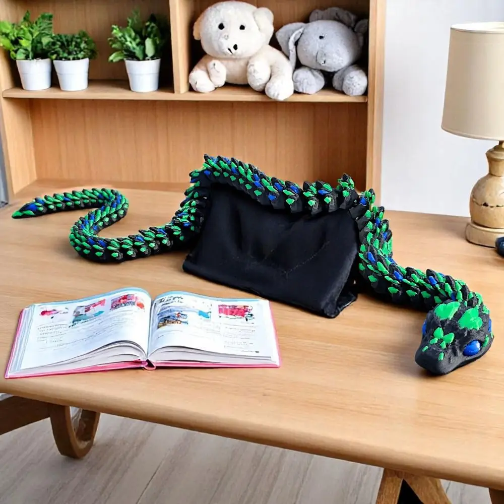 Simulated Eye 3D Printed Snake Snake Baby Laser 3D Printed Diceratops Snake Poseable Joints Rotatable 3D Articulated Snake Toys