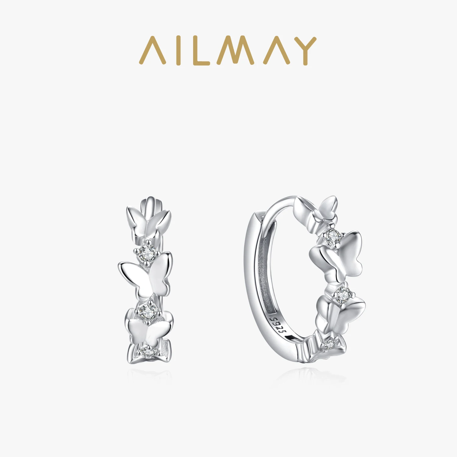 

Ailmay 925 Стерлинговое Серебро, модная бабочка, искусственное очарование животного для женщин, рождественский подарок, Изящные Ювелирные изделия