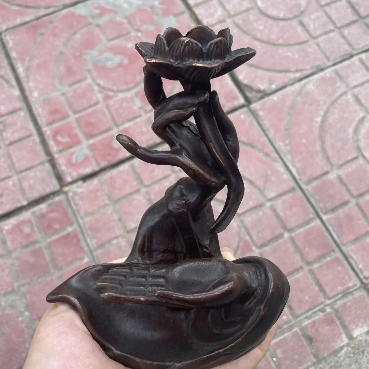 

Lotus guanyin buddha's hand Incense Burner Statue for Tea Home Decor Ornaments