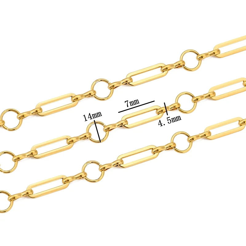 1 متر PVD مطلية بالذهب الفولاذ المقاوم للصدأ سميكة كبيرة سلاسل ثقيلة لصنع المجوهرات قلادة سوار DIY بها بنفسك سلسلة مجوهرات العثور