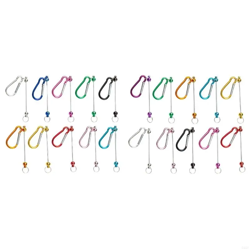 

10шт -шестерновые брелки с съемным карабинером клавиши клавиши аксессуаров многофункциональный металлический ключ для кемпинга