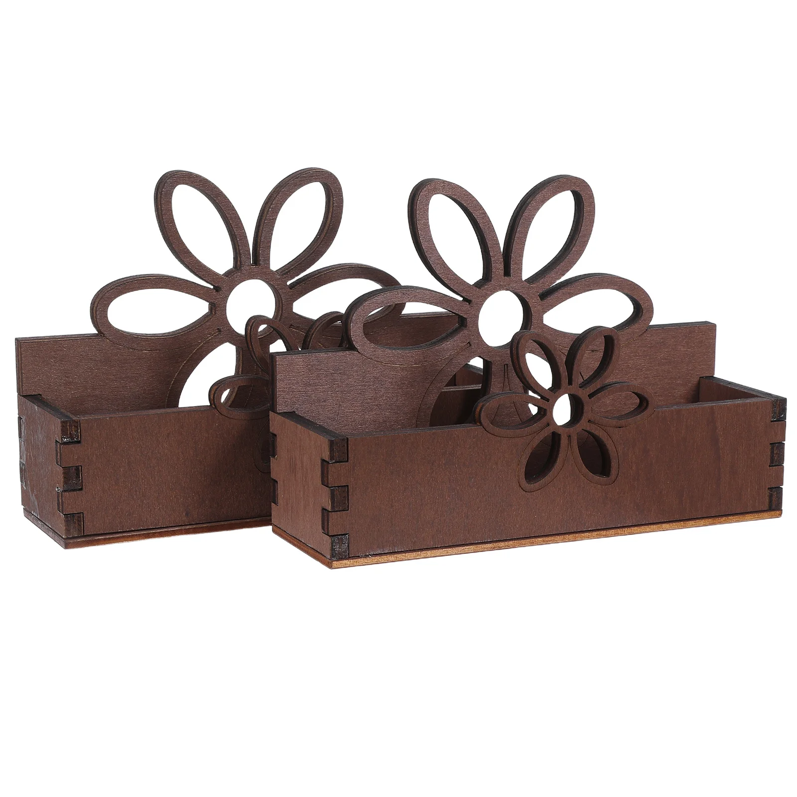 

2Pcs Hollow Floral Wood Business Card Holder Desktop Organizer Elegant Reception Office Postcard Display Greeting Card Organiser