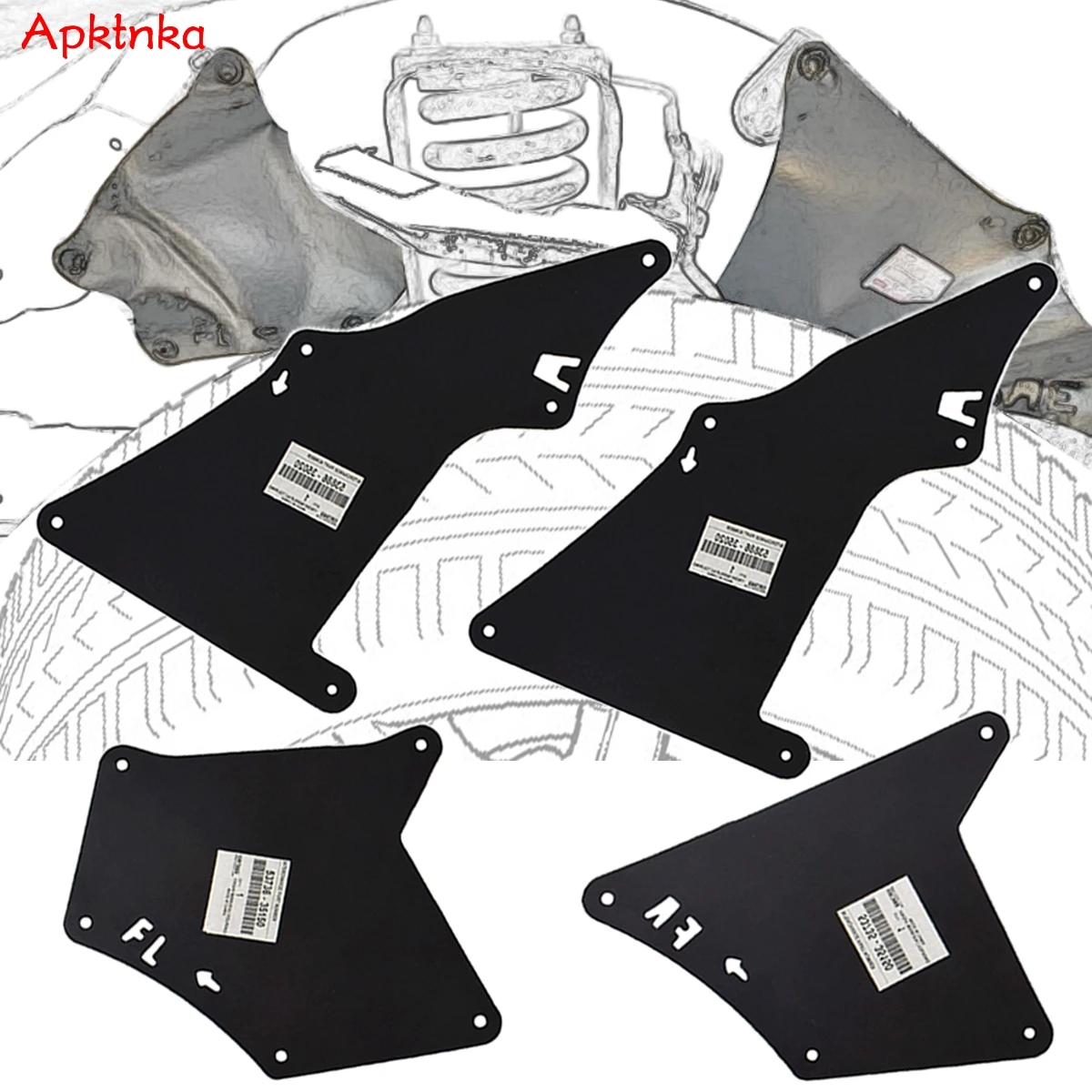 

Apktnka 4X Mud Flaps Splash Liner Fender Inner Seals For Toyota FJ Land Cruiser Prado 2003 2004 2005 2006 2007 2008 2011 - 2020