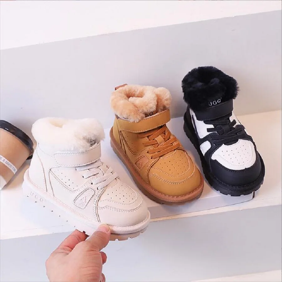 2024 Winter New Children's Boots Boys Girls Thickened Warm Fashion Snow Boots Middle Big Children's Comfortable Casual Boots