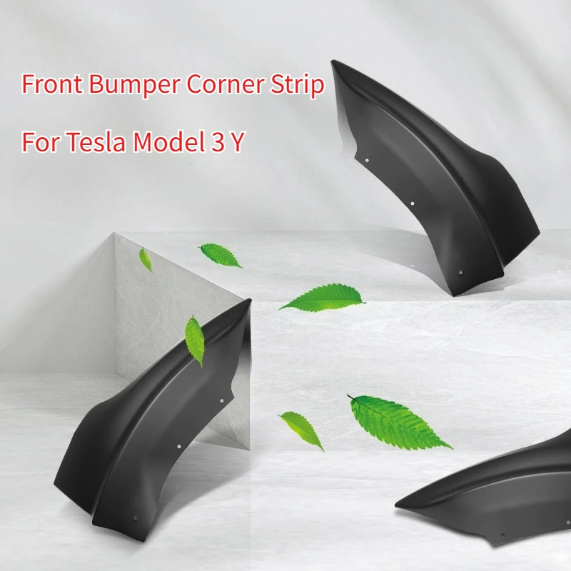 

Для Tesla Model 3 Y 2019-2024 аксессуары 2 шт. защита переднего бампера полоски против столкновений угловая защита бампера губная защита