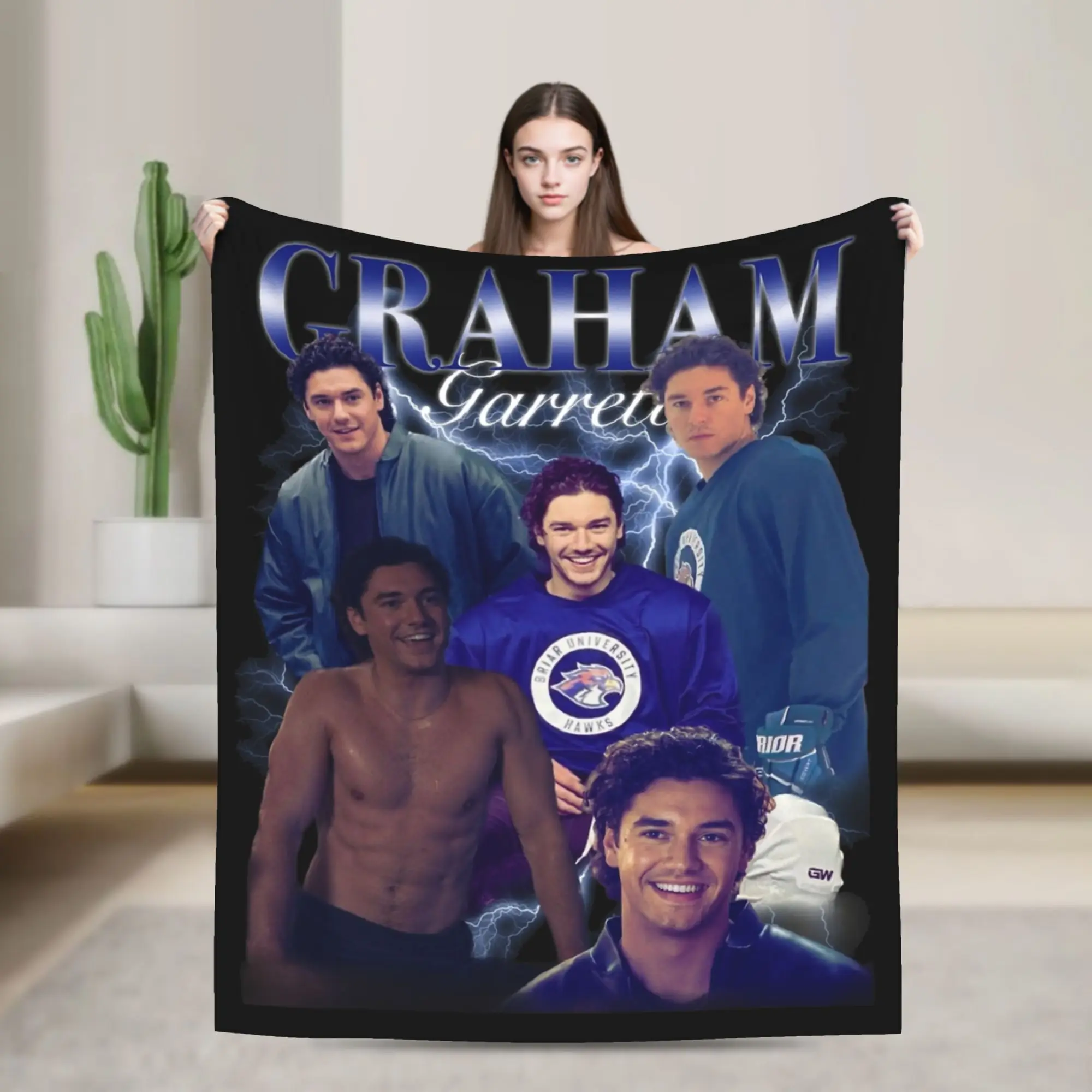 Garrett Graham Off Campus Blankets Fleece  Winter  Multi-function Soft Throw Blanket for Sofa Bedroom Plush Thin Quilt