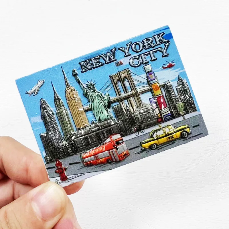 

New York City Architectural Landscape Magnetic Fridge Magnet Travel Personalized Creative3D3D Magnetic Sticker Decorations