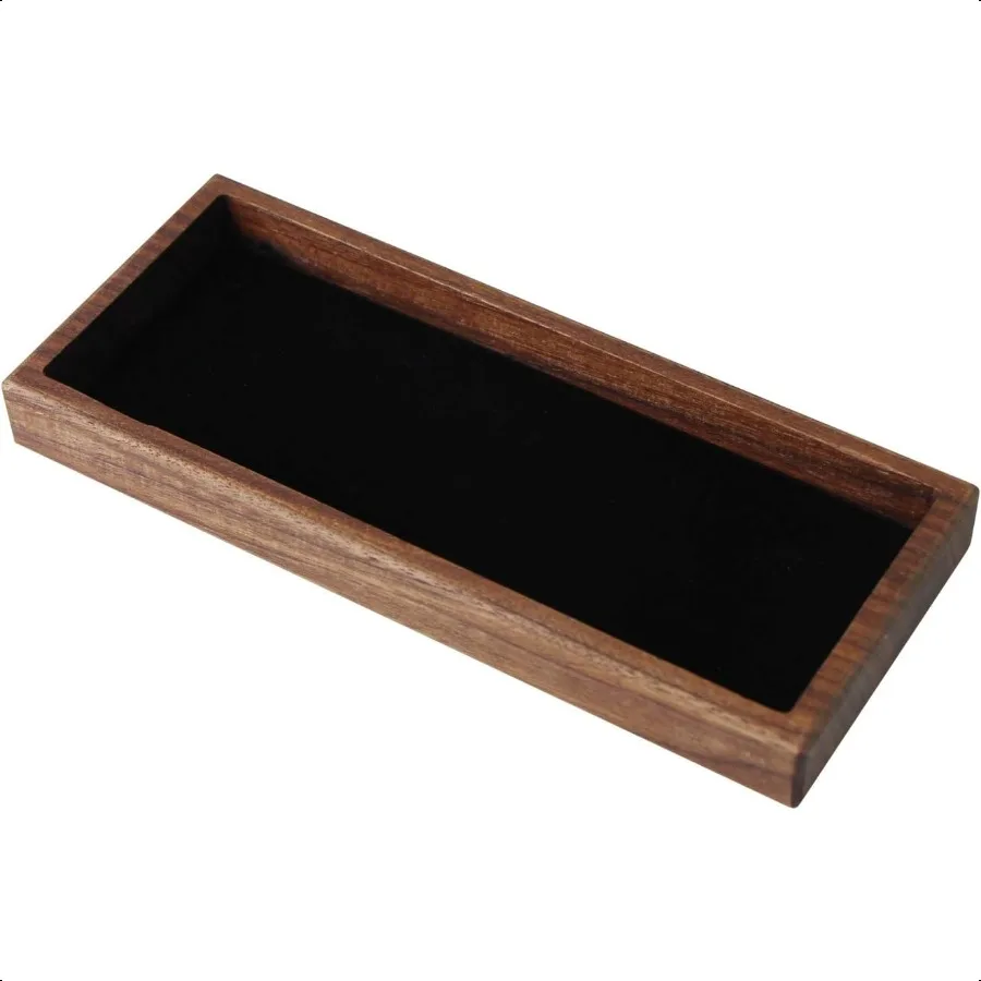 

Wood Pen Tray Desktop Office Storage Box Coin Keys Holder