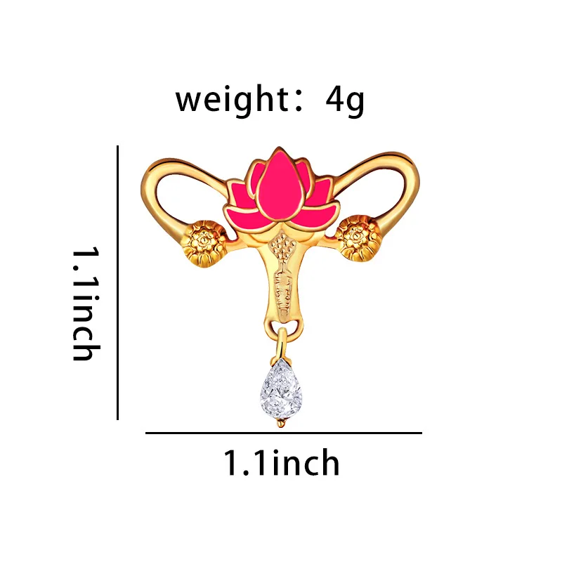 Uterine Lotus Enamel Pin Customized Women's Metal Brooch Medical Lapel Badges Medicine Jewelry Gift for Medical Students Friends