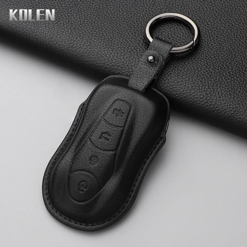 

Leather Car Key Case Cover Shell For Geely Azkarra Tugella FY11 2019 2020 Atlas Pro New Emgrand GS X6 SUV EC7 Protected Fob Bag