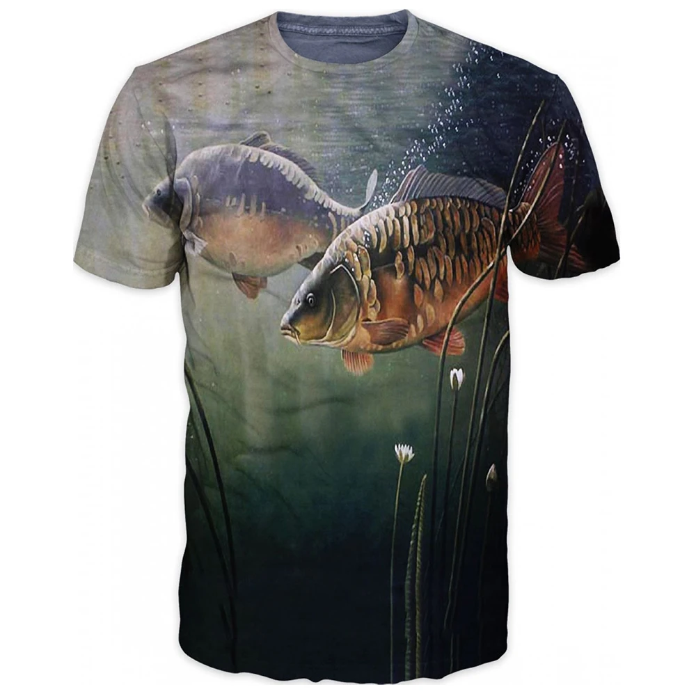 Camiseta de pesca Vintage para hombre, Camiseta holgada informal de manga corta con estampado 3d, sudadera para hombre, ropa superior para deportes