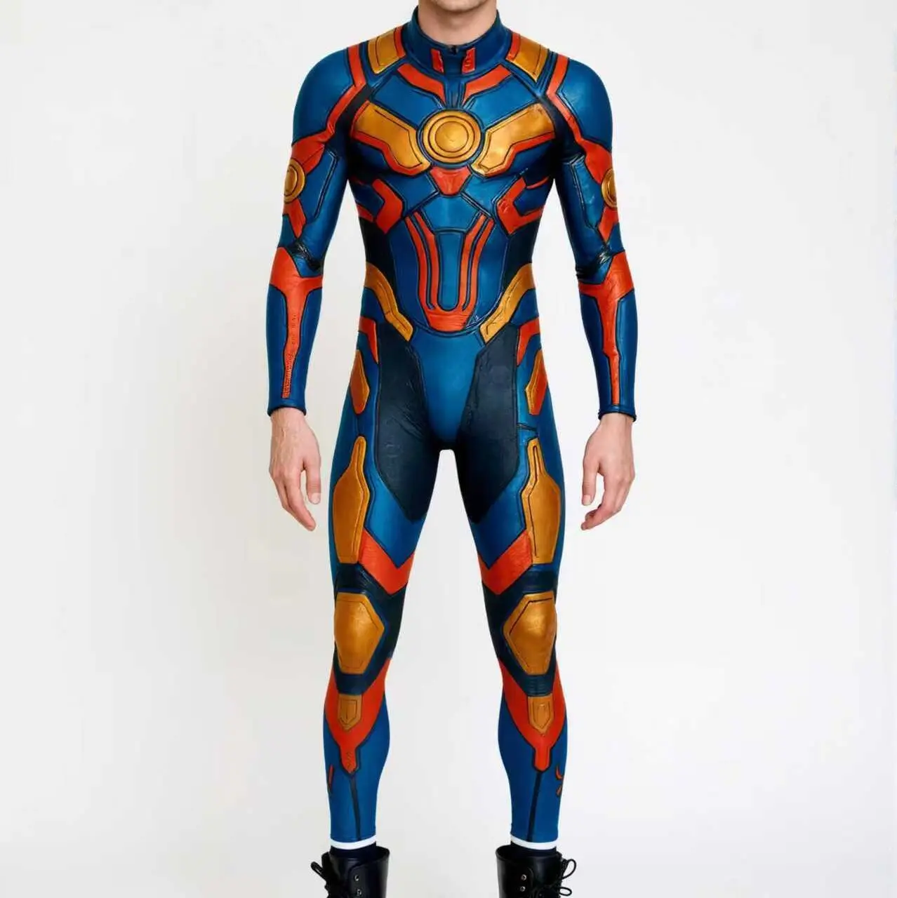 Herren Rüstungs-Muskelanzug, Karneval, Mechanischer Bodysuit, Halloween-Party, Bühnenauftritt, Cosplay-Kostüm, Strumpfhose – Detail 24
