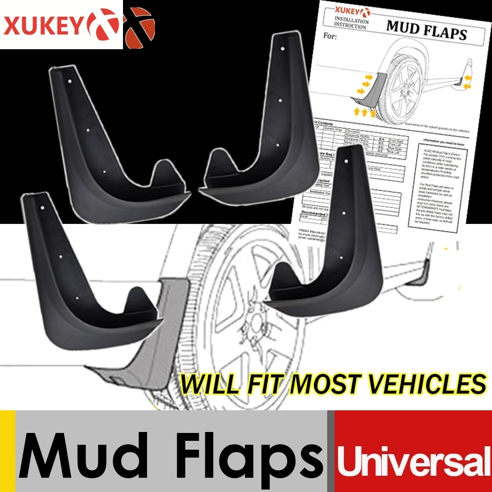 Universal Mudflaps Mud Flaps Flap Splash Guards Mudguards Car Auto Van SUV Trucks Sedan Wheel Fender Front Rear