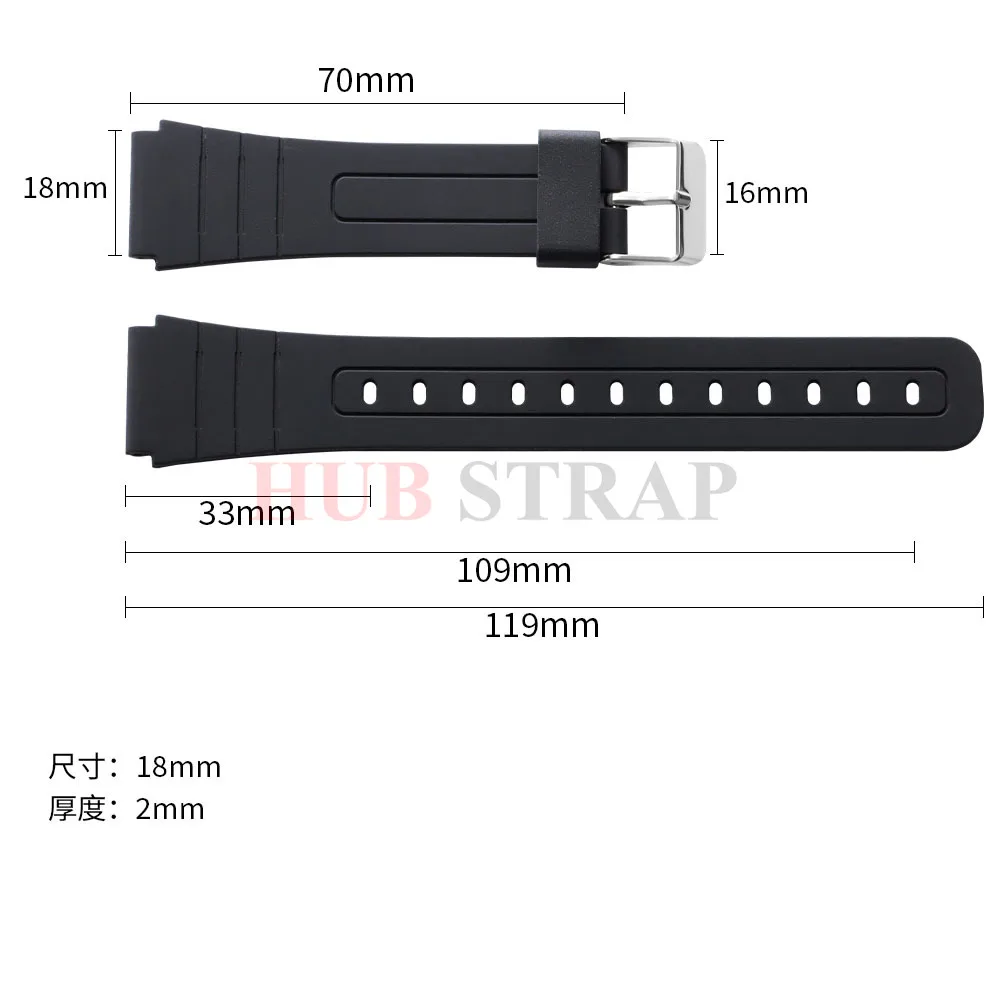18mm Silicone Watch Strap for Casio F91W W800H SGW400 F-91W F84 F105/108 A158/168 AE1200 Waterproof Watchband Replace Bracelet image 6