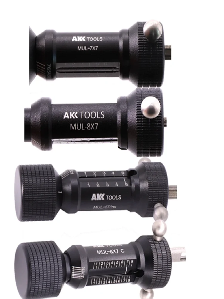 AKK Tools MUL-5 PINS MUL-7X7 Flat Key Lock MUL-8X7 MUL-8X7C Flat Key Tool 7 Pin 8 Pin 8-Bead 7-Bead Locksmith Tools