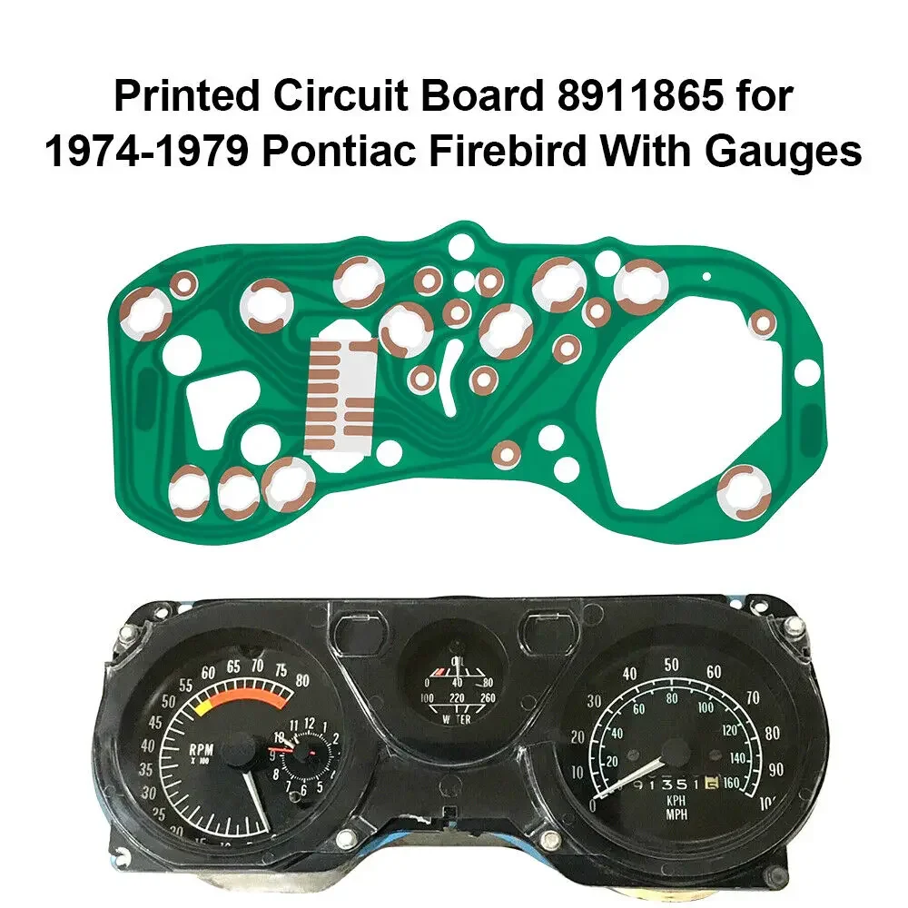 

8911865 For Pontiac Firebird Instrument Cluster Circuit Board With Gauges 1974-1979