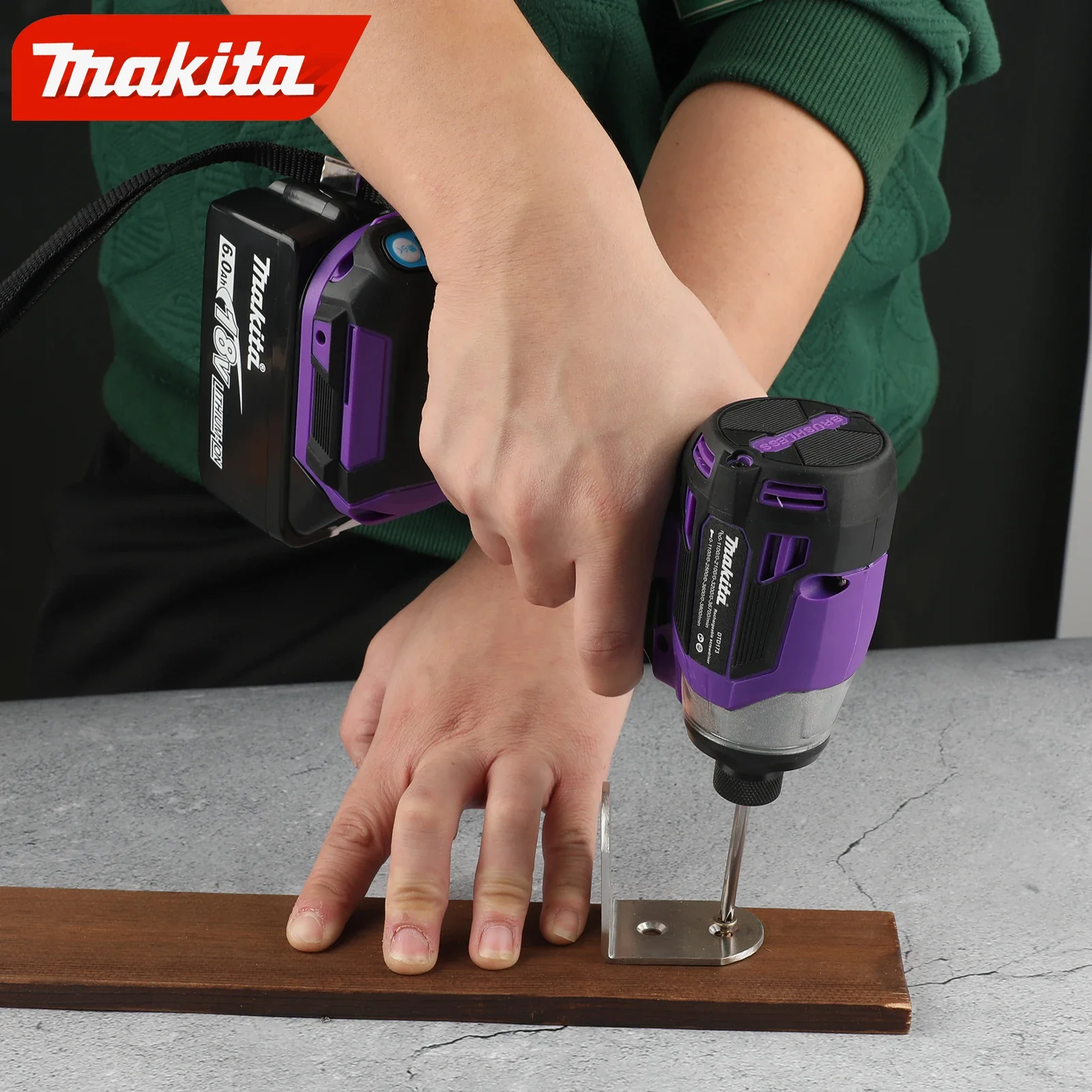 Makita DTD173 purple Brushless electric screwdriver Auto repair impact screwdriver batch 220N Electric Driver Tools
