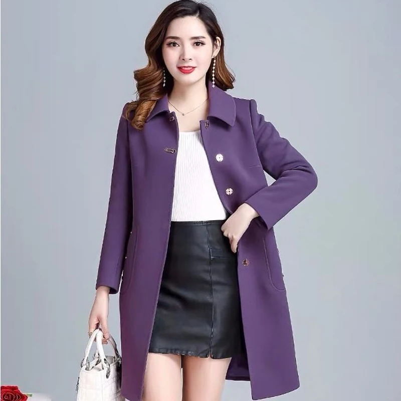 Imagem -02 - Nice Pop Feminino Trench Coat Elegante Cabolsa de Escritório Outono Inverno Meados de Comprimento Blusão Outerwear Feminino Casual Tops R898