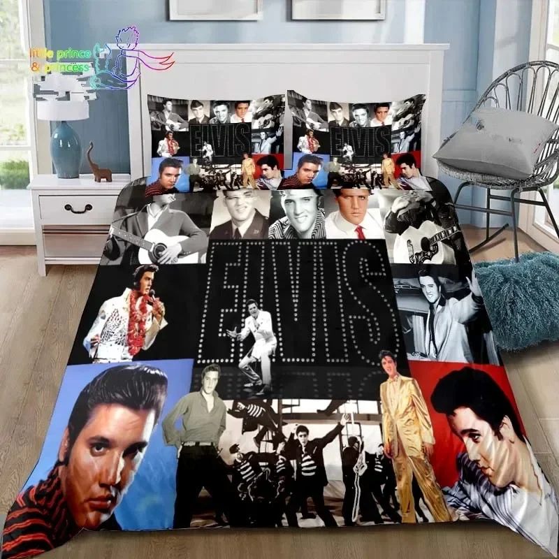 Poster Collection E-Elvis Presley Bedding Set Single Twin Full Queen King Size Bed Set Adult Kid Bedroom Bedding Gift