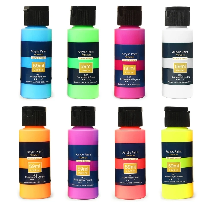 Fluorescent Color Acrylic Paint, Waterproof Acrylic Colors for Acrylic Painting