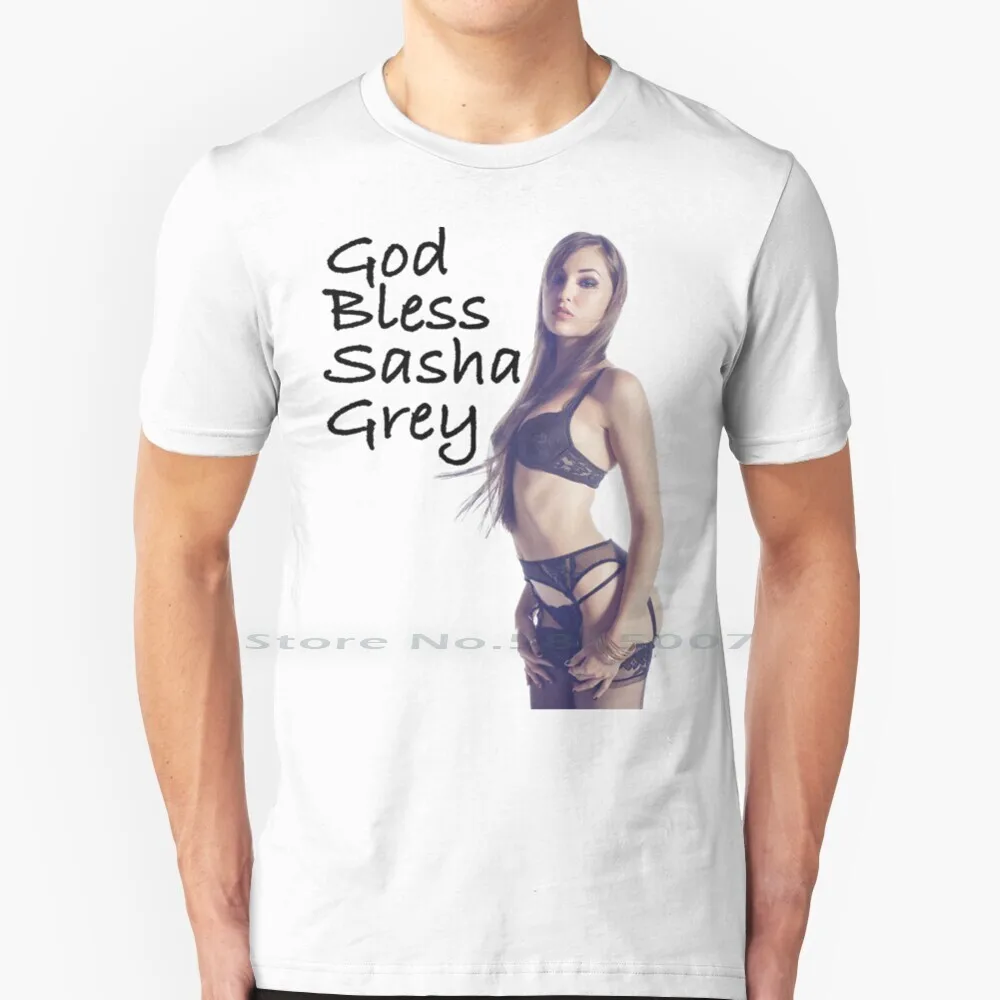 God Bless Sasha Grey 100% Cotton T Shirt Riley Reid Babe Model Kinky Mia Khalifa Sasha Grey Fetish Sexy Kimmy Granger Tee Short