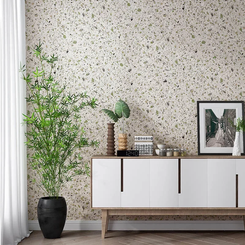 Industrial Style Waterproof PVC Restaurant Wallpaper Modern Simple Solid Color Particle Bedroom Living Room Background Wallpaper