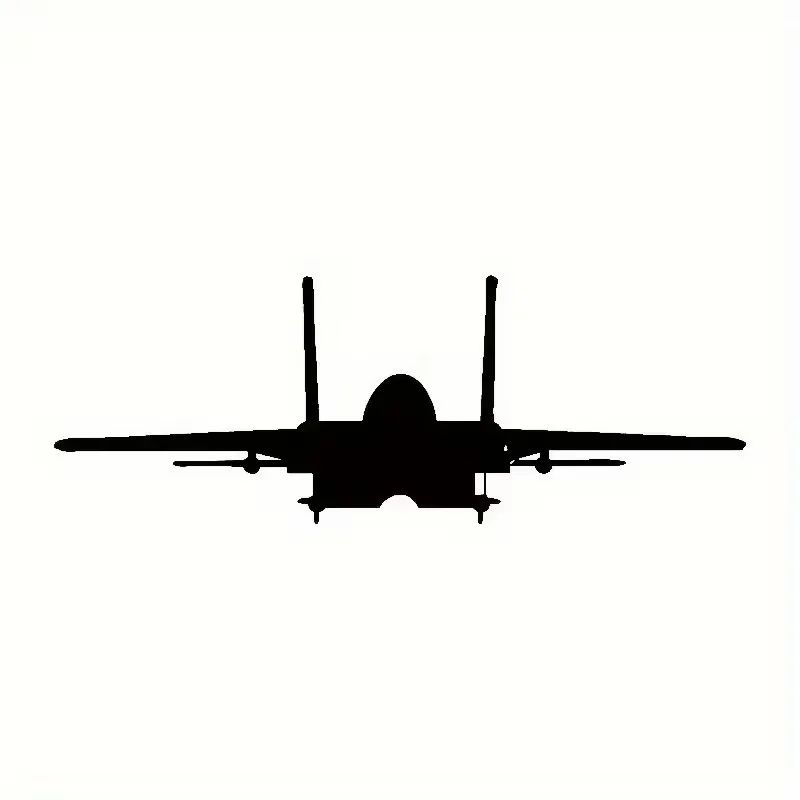 Matte Black Military Aircraft Vinyl Sticker - Self-Adhesive Cartoon Plane Decal with Stealth Jet Fighter Design, Matte Finish fo