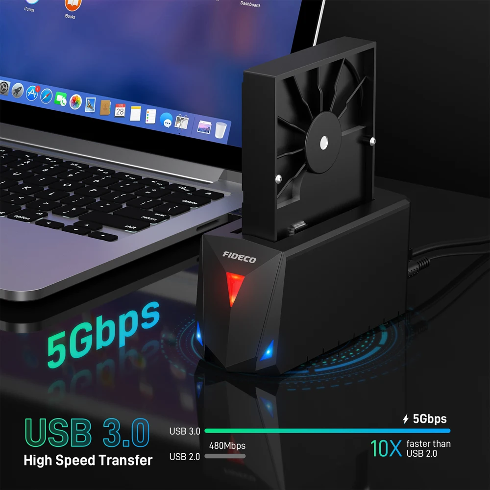 FIDECO 2.5/3.5 Inch Docking Station USB 3.0 To SATA Extemal Hard Drive Case Support UASP for SSD HDD Enclosure Adapter PC Case