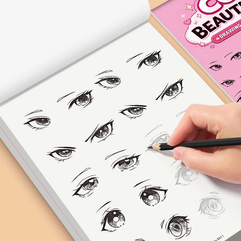 Cahier d'exercices de dessin au trait de style anime pour jeunes filles, cahier de croquis et de traçage de personnages, manuel d'activités créatives de thérapie artistique et de relaxation pour adolescents et adultes